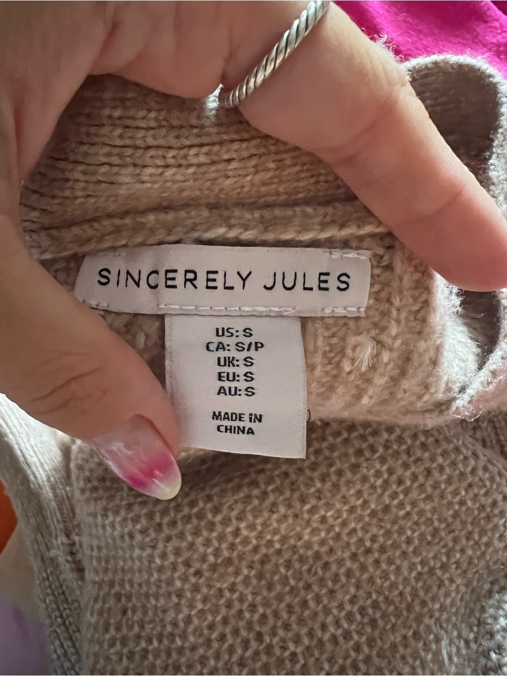 Beige Ribbed Button-Front Cardigan - Picture 4 of 5